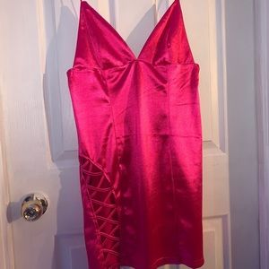 Silky hot pink dress